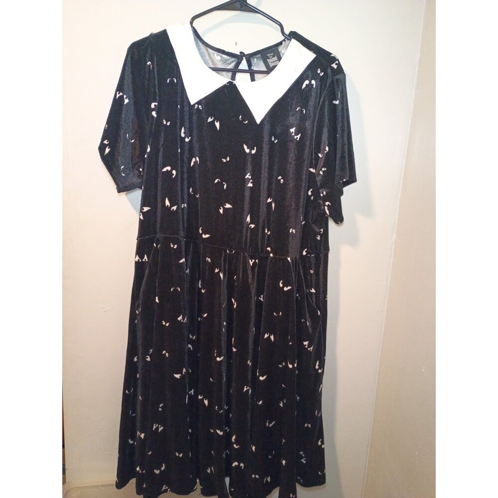 Torrid Disney The Haunted Mansion Velvet Collared Dress Plus Size 3X Black